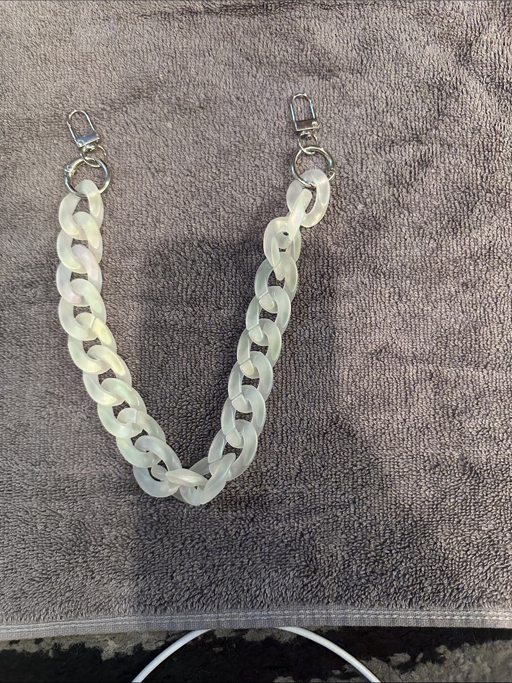Translucent White Acrylic Chain Strap bag accessory